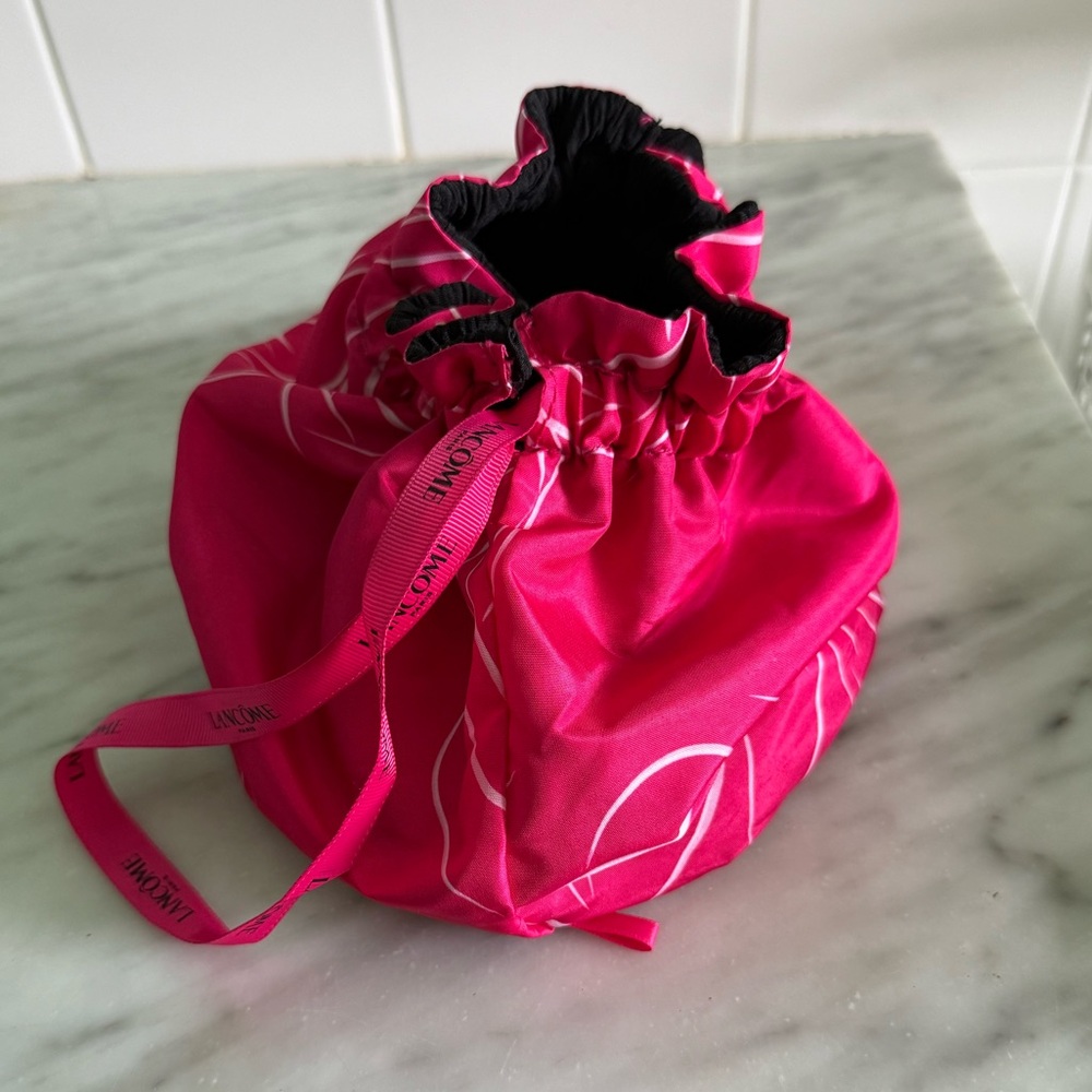 Lancôme Reversible Black hot pink  Cosmetic Bag